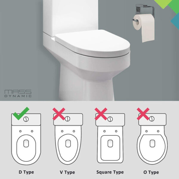 NEW LUXURY BATHROOM SLOW SOFT CLOSE D-SHAPE TOILET SEAT SEATS WC HEAVY DUTY - Image 8