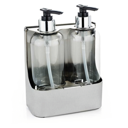 Brushed Stainless 250/300ml Twin Bottle Holder