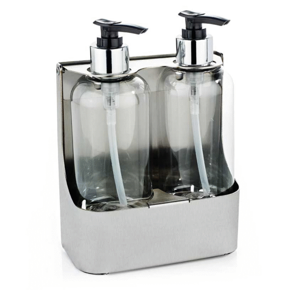 Brushed Stainless 250/300ml Twin Bottle Holder