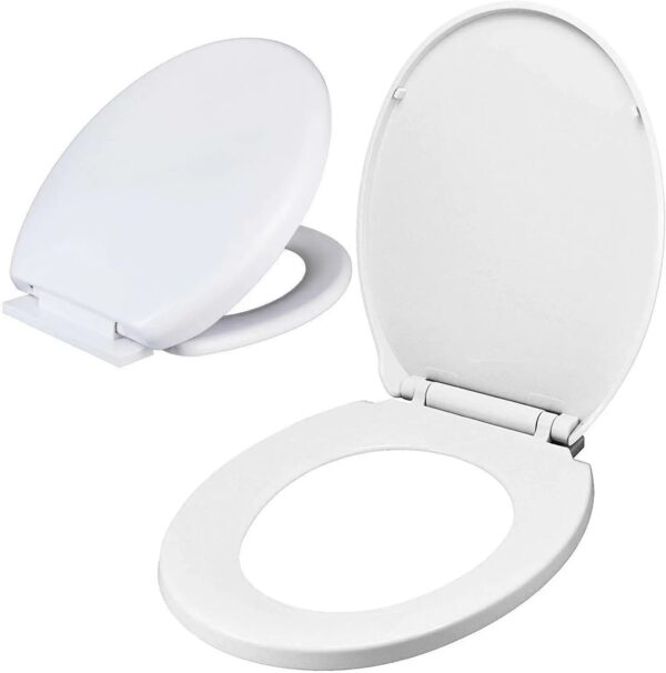 NEW LUXURY BATHROOM SLOW SOFT CLOSE D-SHAPE TOILET SEAT SEATS WC HEAVY DUTY - Image 9