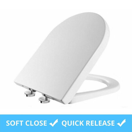 NEW LUXURY BATHROOM SLOW SOFT CLOSE D-SHAPE TOILET SEAT SEATS WC HEAVY DUTY