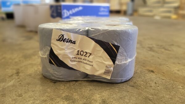 Centrefeed Rolls 2ply 400 Sheet Blue - 1 Pack Embossed - Image 2