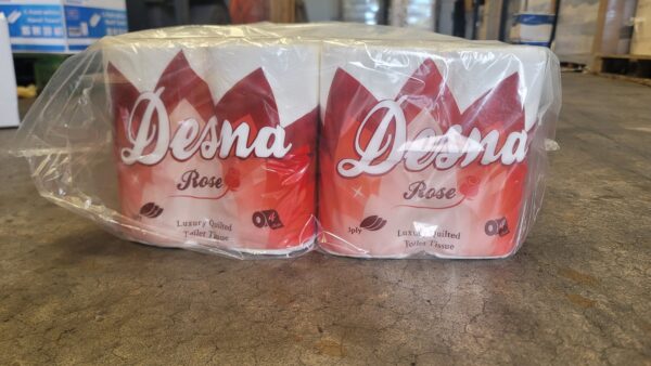 Desna ROSE 3ply Toilet Rolls - 4 Rolls - Image 3