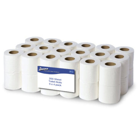 Pure 200 Sheet Toilet Rolls - 9 x 4 Pack (36 Rolls)