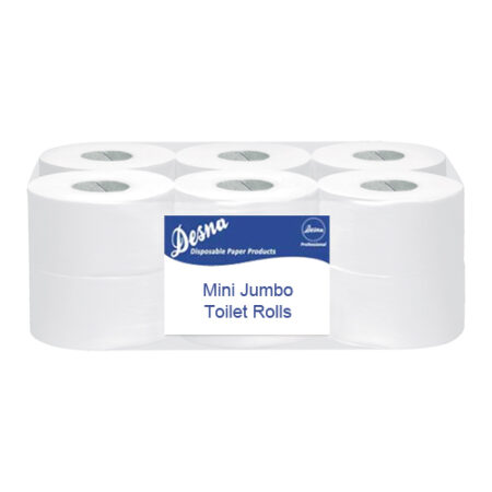 Mini Jumbo Toilet Rolls 2.25 inch Core 150m - 12 Pack