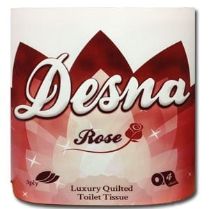 Desna ROSE 3ply Toilet Rolls - 4 Rolls