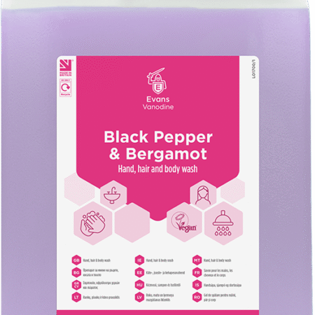 EVANS Hand & Hair Wash – Black Pepper & Bergamot – 5 litre