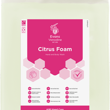Evans CITRUS FOAM Hand and Body Wash 5 litre