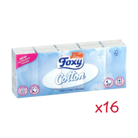Foxy Cotton Pocket Tissues 4ply – 16 x 100 Case