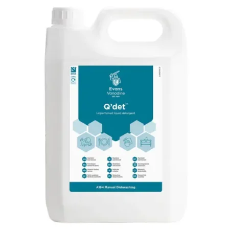 Evans Q’DET Unperfumed Washing Up Liquid 5 litre