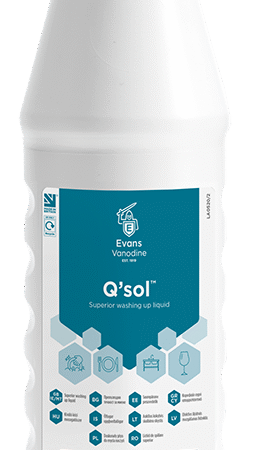Evans Q’SOL Superior Washing Up Liquid – 6 x 1 litre