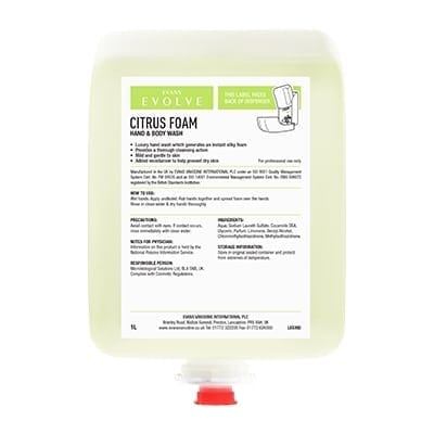 Evans CITRUS FOAM Hand Wash – 6 x 1 litre