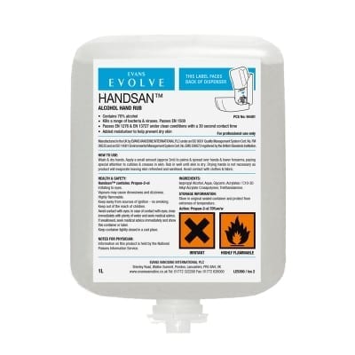 Evans HANDSAN Alcohol Sanitiser 6 x 1 litre