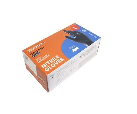 Bold Black Nitrile Gloves Powder Free Large – Box 100