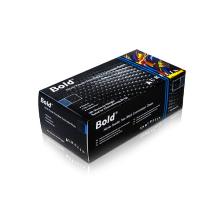 Bold Black Nitrile Gloves Powder Free Medium – Box 100